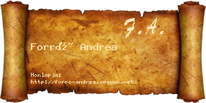 Forró Andrea névjegykártya